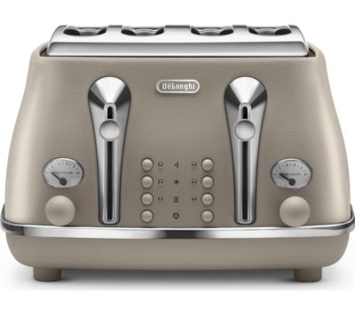 DELONGHI Elements CTOE4003.BG 4-Slice Toaster - Beige DELONGHI Elements CTOE4003.BG 4-Slice Toaster - Beige